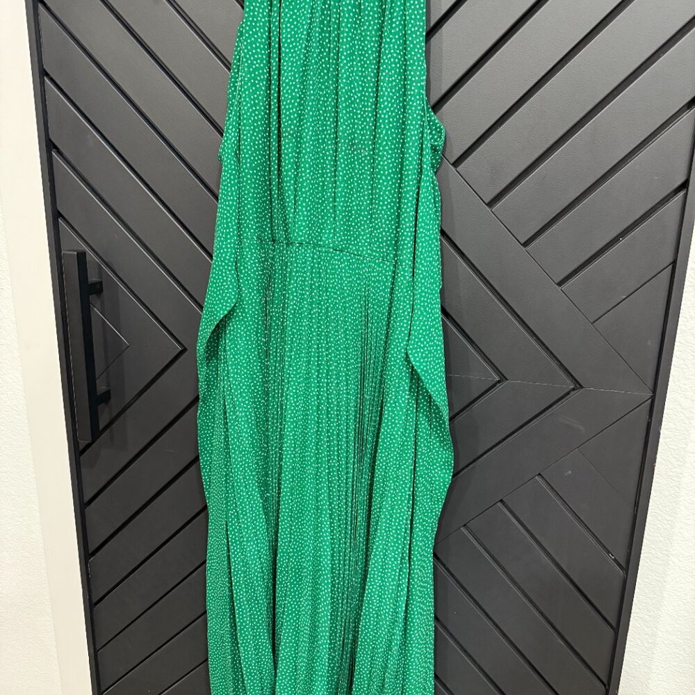 Carolina Herrera Sleeveless Green Dress with white dots. - Picture 4 of 8